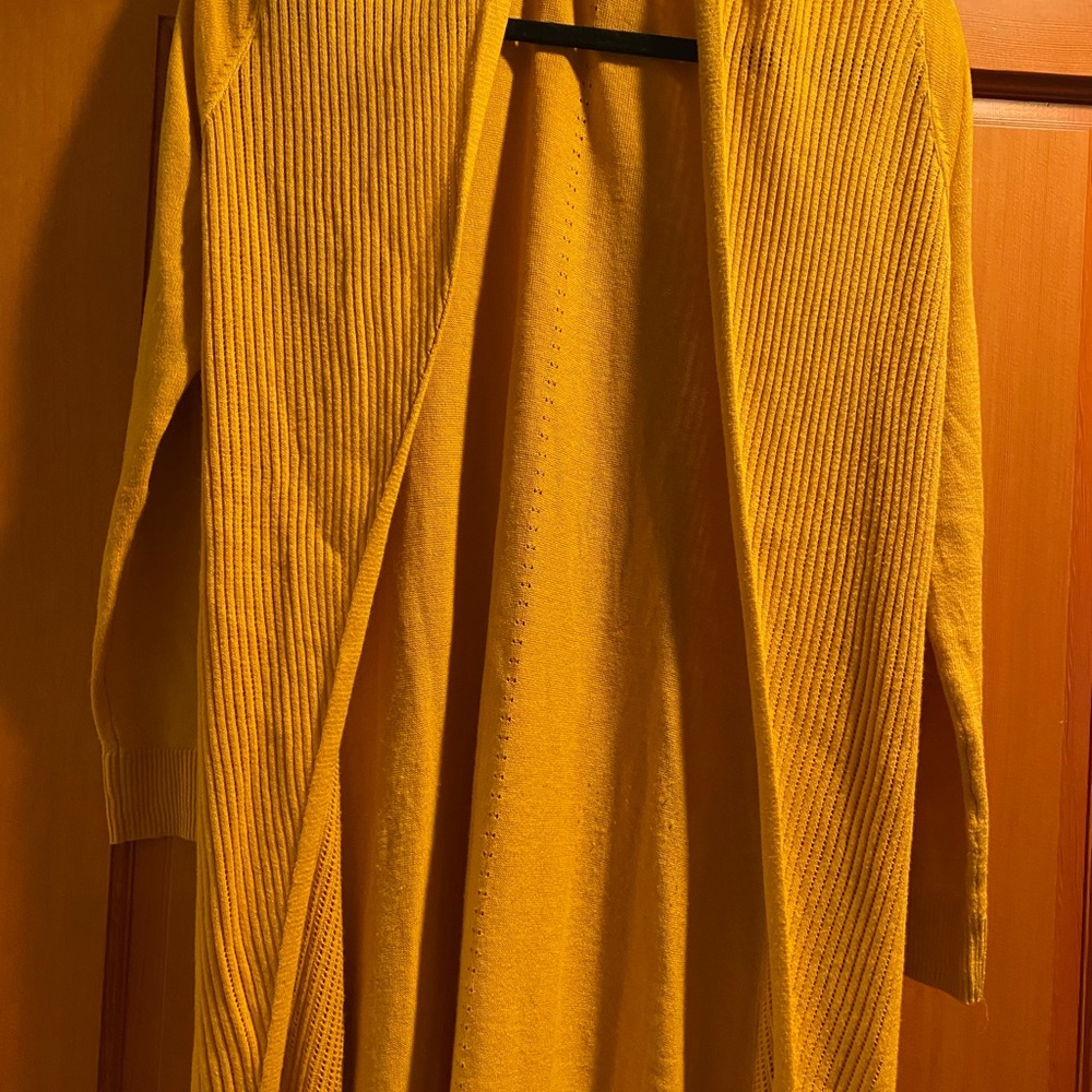Evereve ALLISON JOY Mustard Knit Cardigan Duster Women Sz xs